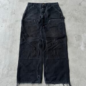 Vintage Y2K Carhartt black double knee work wear carpenter pants